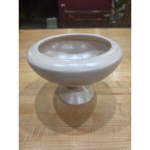 Vintage Haeger Pottery Speckled Beige Pedestal Planter Bowl MCM